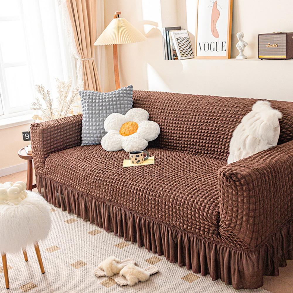Bubble Fabric Sofa Cover Stretchable Elastic Slipcover Nordic Style for Single Double Triple Seater Cushion