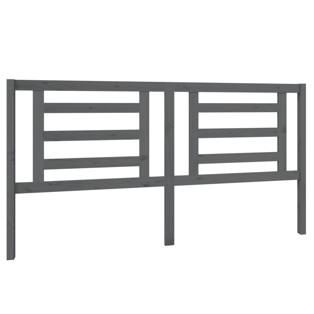 Vidaxl Bed Headboard, Grey, 186X4X100 Cm, Solid Pine Wood