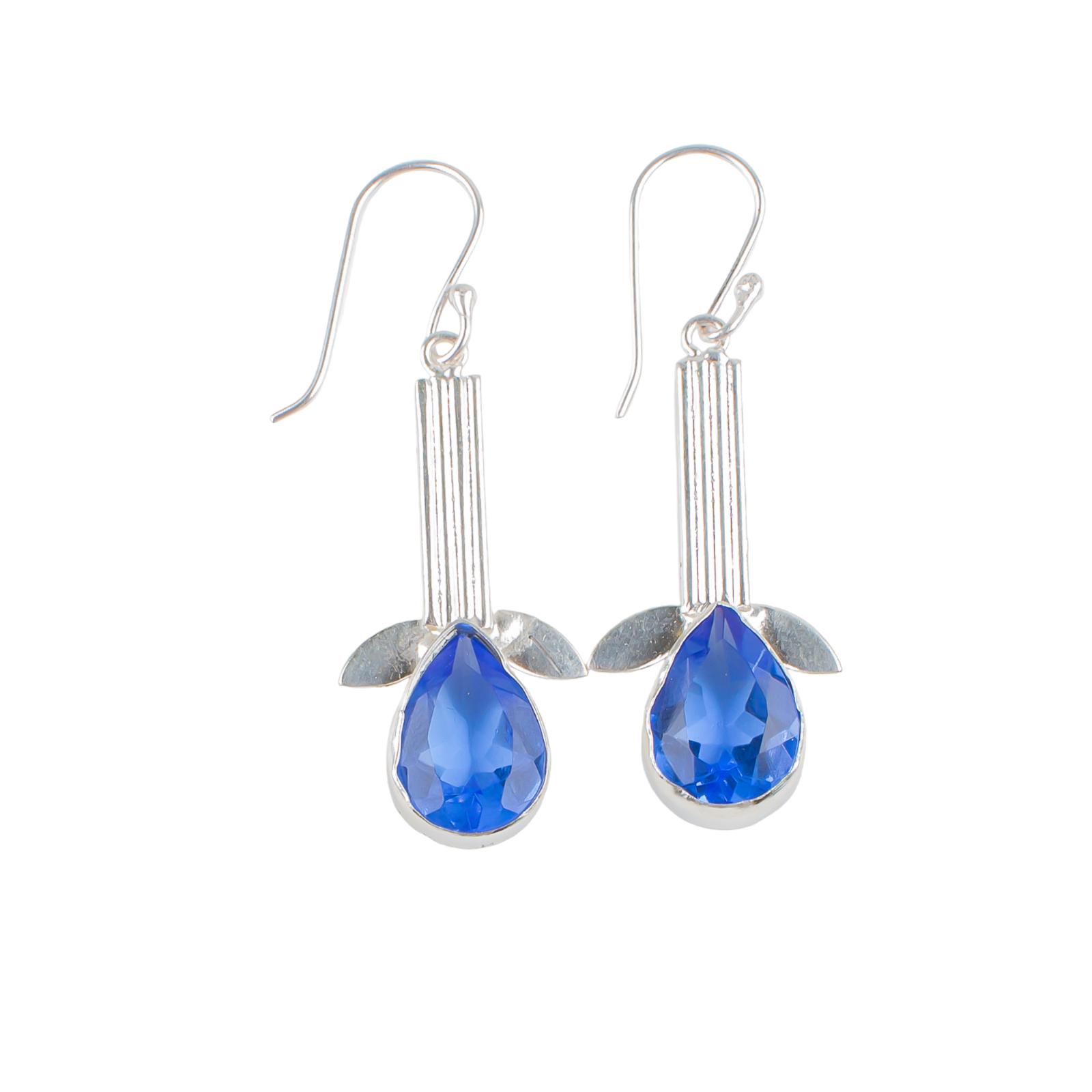 

Natural Tanzanite Gemstone 925 Sterling Silver Handcrafted Jewelry Earring EE-36-6