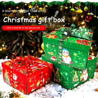 5-Layer Christmas Gift Box Explosion Gift Box with Bow Ribbon DIY Scrapbooking