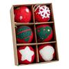 6/36Pcs 3/5CM Christmas Felt Ball Snowflake Snowman Solid Color Shatterproof Reusable Holiday Decoration Xmas Tree Hanging Ball Ornament Pendant