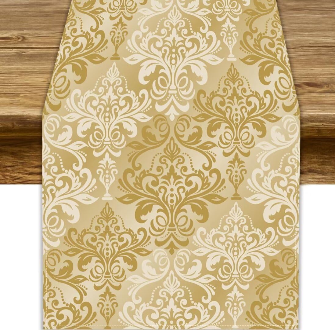 Vintage Bloemen Damast Rood Linnen Tafel Runner Commode Sjaals Decor Herbruikbaar Keuken Eettafel Runner Vakantiefeest Decor 150x33cm