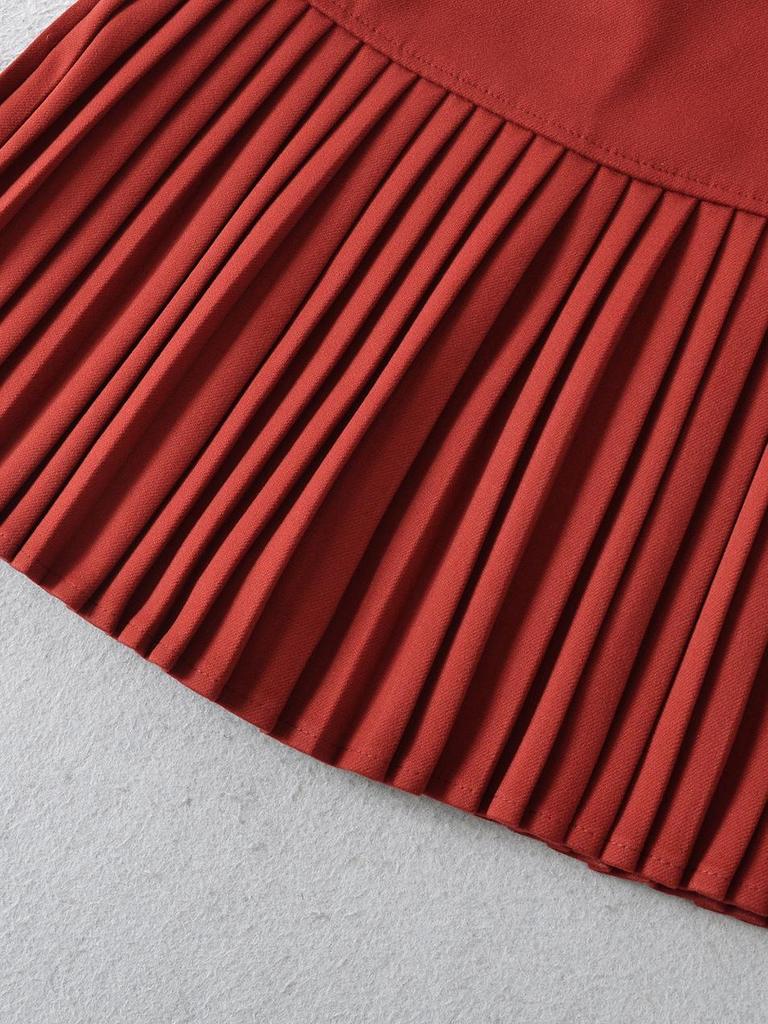 Women's High-Waisted Gray Pleated Wool Blend Mini Skirt - Elegant, Anti-Exposure Design for Autumn/Winter 2025