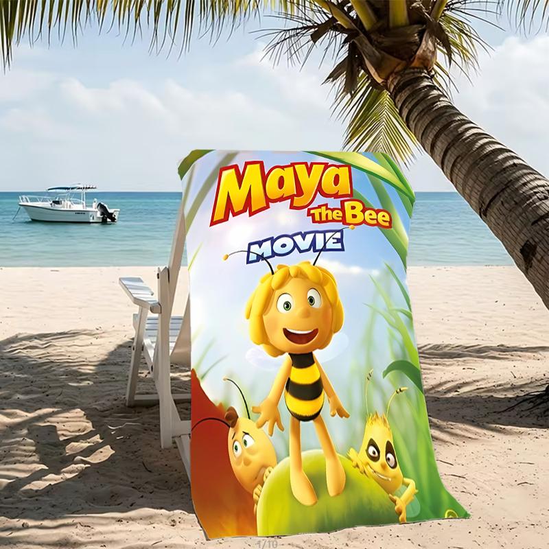 Beach Towel with Maya the bee Pattern - soft,absorbent,machine washable Lightweight&Modern,swimming,Travel Essentials