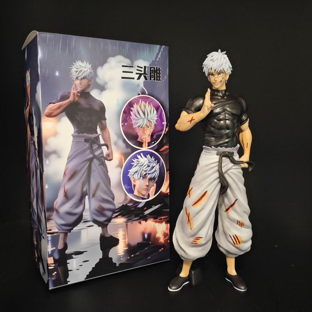 Anime Jujutsu Kaisen Gojo Satoru 22cm Figurky Se 3 Vyměnitelnými Hlavami Model Trendy Hračky Stolní Dekorace Dárek Sběratelský Předmět