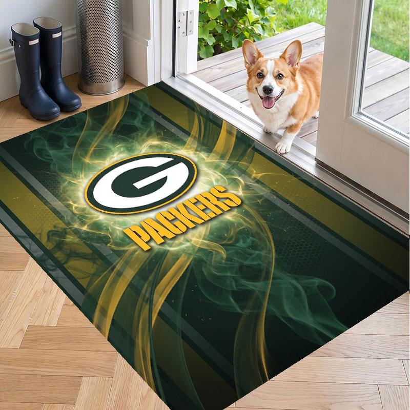 Soft Floor Carpet Green Bay Packers Pattern Area Rug Decorative Mat For Home Room Decoration