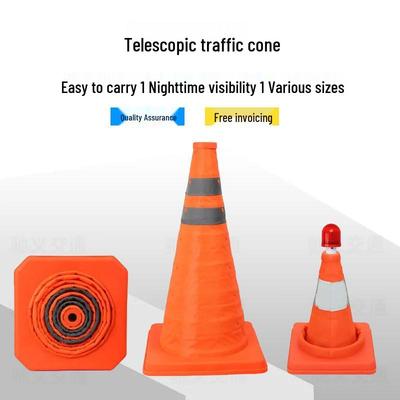 Retractable Reflective Traffic Cone - Portable Vehicle Safety Barrier