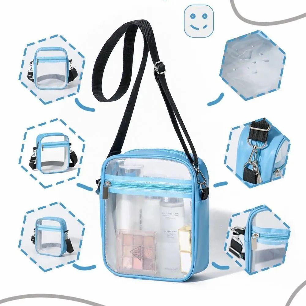 Storage Bag PVC Transparent Bag Square Waterproof Crossbody Bag Portable Women Handbag  Women
