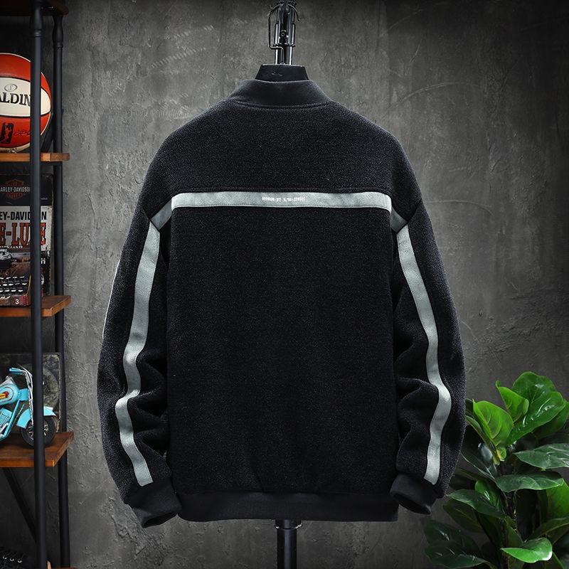 Lamb Wool Jacket Men's New Baseball Collar Korean Style Trendy Autumn and Winter All-match Thickened Velvet Jacket Men's Tops