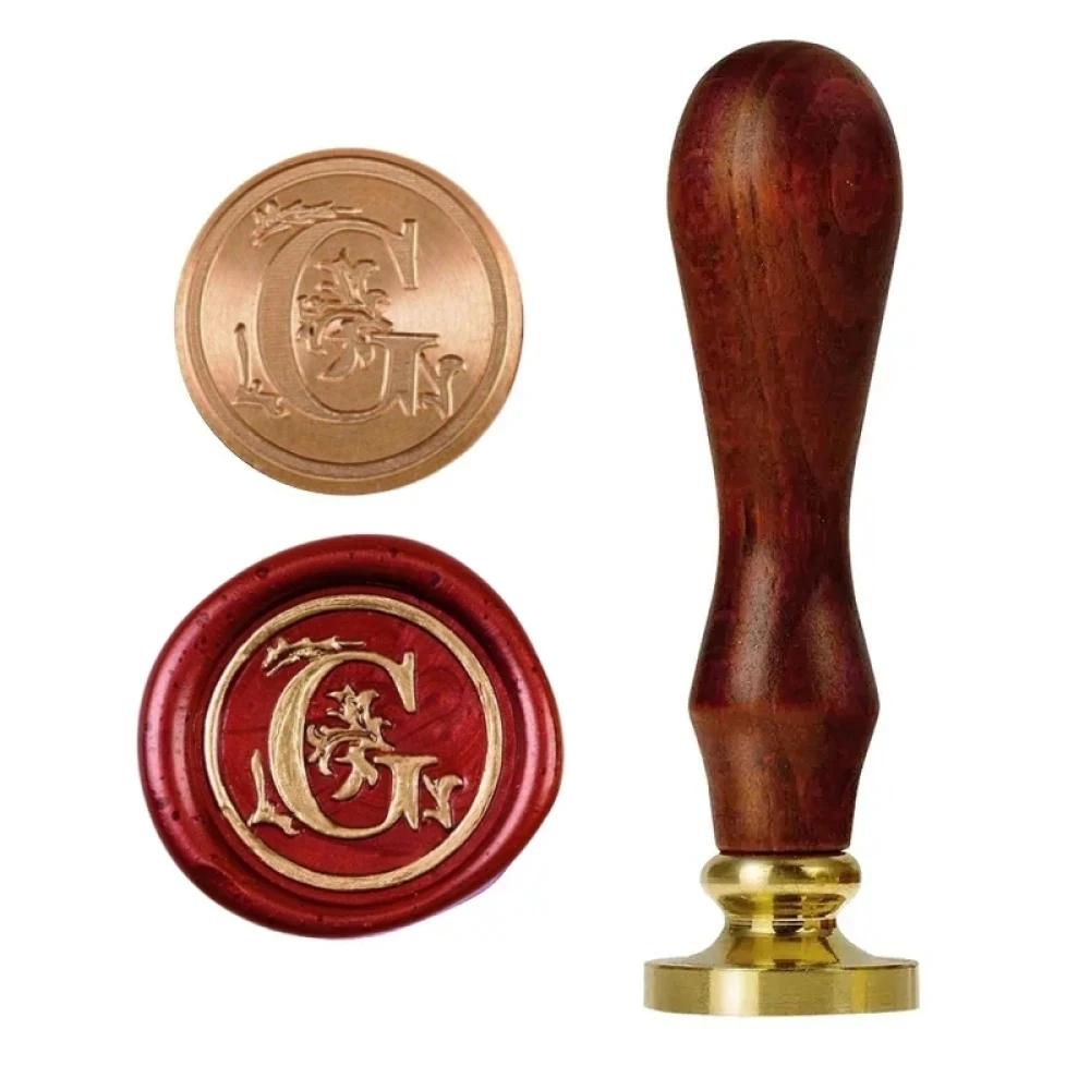1set 26 Letter A-Z Wax Seal Stamp with Wooden Handle, Wax Seal Paint Copper Head for Envelope Gift Invitation Card Sticker