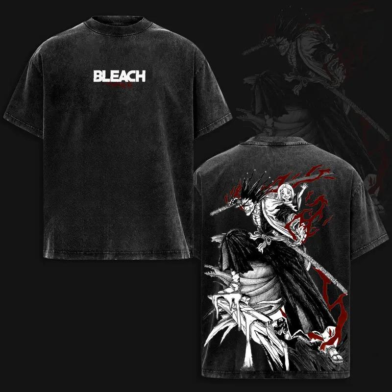 

Zaraki Kenpachi Kusajishi Yachiru Print T-shirt Anime BLEACH Clothing Men Women Cotton Tshirts Retro Washed T Shirt Harajuku Top S чёрный