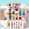 Wooden Shape Matching Building Blocks With Sensory Play For Toddlers
