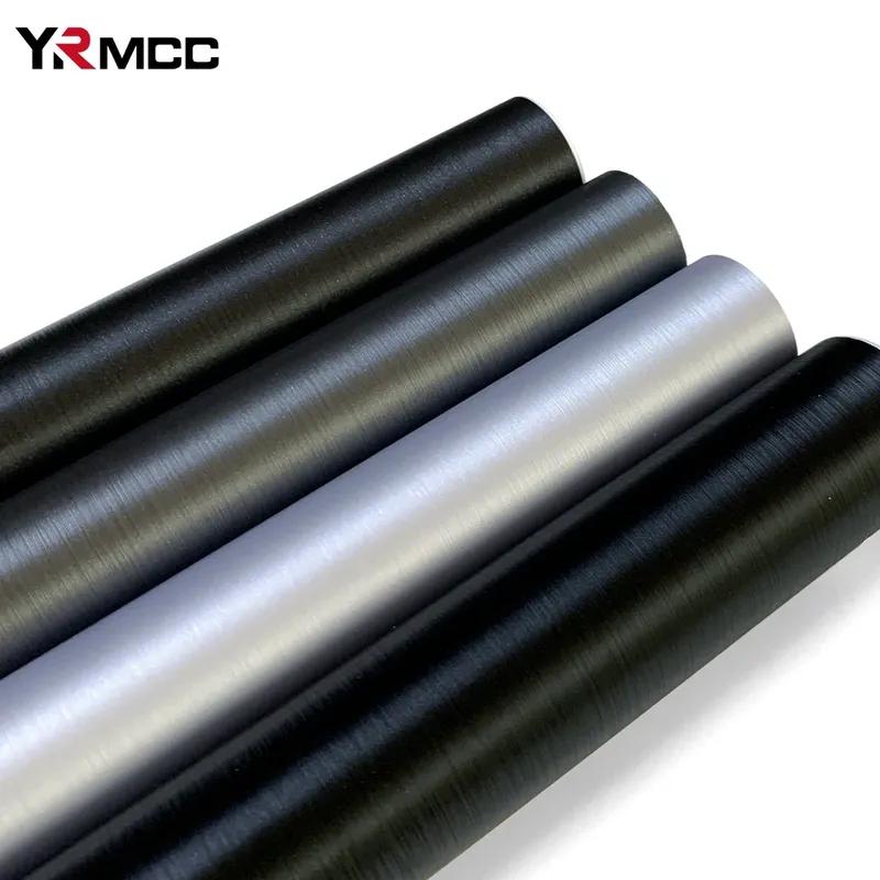 Brushed Aluminum Car Stickers Waterproof Vinyl Wrap Film Self Adhesive Matte Air Release PVC Protection Stickers Car Accessories