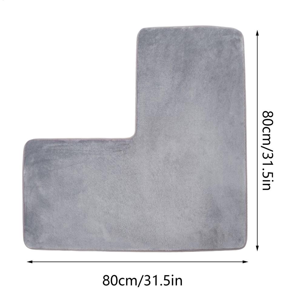 

L Shaped Bathroom Rug Non Slip Quick Dry Runner Soft Absorbent Bath Rug for Indoor Home Hotel Kitchen Door Sink Floor Toilet