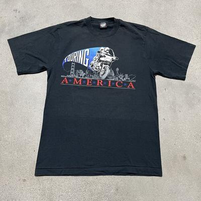 VTG 90s Screen Stars Cruising America Moped Single Stitch חולצת טריקו לשני המינים