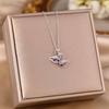 Women's Silver Titanium Steel Necklace with Micro-Inlaid Zircon - Elegant, Durable Clavicle Chain Jewelry