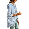 Women's Hooded Pullover Top with Three-Quarter Sleeves Floral Print Casual Fashion Top