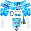Cartoon Dog Birthday Bib and Party Hat Decorative Pet Birthday Decorations Set  Pet Accessories
