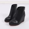 New Autumn Early  Shoes Women Ankle Boots Platform Fashion Ladies Wedge Heels 10cm Pure Black White Big Size 42