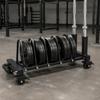 Exercise Disc Storage Rack Caster Wheels Plate Cart Tube Frame Barbell