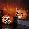 Halloween Pumpkin Decor Pumpkin Skeleton Ornaments Resin Halloween Sculpture Art Decoration for Holiday Home Party Indoor