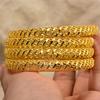 African Gold Color Shiny Bangles for Women Girls Dubai Circle  Bride Wedding Bracelet Ethiopian Jewelry
