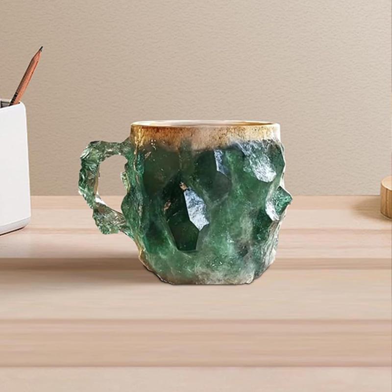 Neue mehrfarbige Mineralglas-Kaffeetasse, Bunte Kristall-Weihnachtstassen, Elegante luxuriöse mineralfarbene Kristalltasse