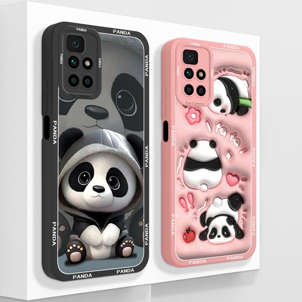Cute Case For Redmi 10 4G 5G Panda Funda Soft Liquid Silicone Phone Cases For Xiaomi Redmi10 Xiomi Full Protection Back Cover