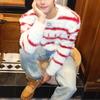 Young Style Vintage Striped Sweaters Men's Clothing Contrasting Colors Autumn Winter New Fashion Patch Designs Knitted Pullovers