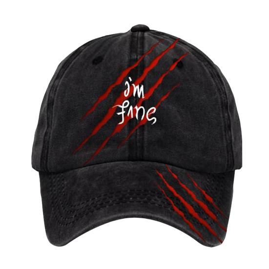 Dark Blood Stain Unisex Baseball Hat Breathable Sun Protection Hat Halloween Style Curved Brim Baseball Hat