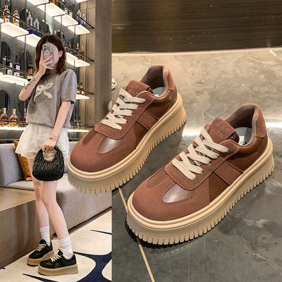 Fashion Spring New Style Comfortable Thick-soled Genuine Leather Inner Height-increasing Fashionable High-heeled Women's Shoes