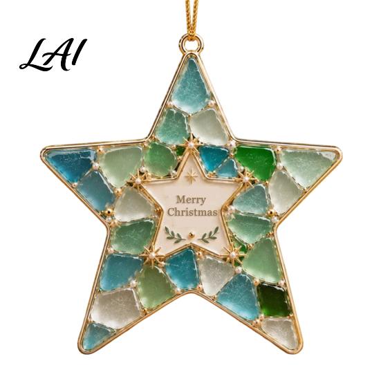 Ornament for Holiday Decor Acrylic Christmas Ornament 2D Flat Snowman Heart Star Hanging Pendant Animal Decorations Xmas Tree Home Party Decor,