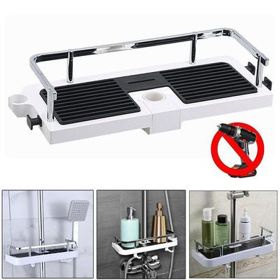 Soap Holder Shower Rod Rack Bathroom Shelf Shower Storage Hanging Basket Bathroom Lift Rod Bracket