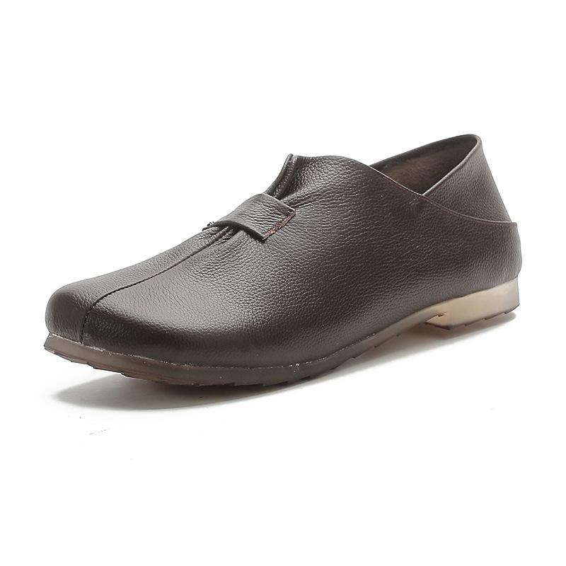 Neue weiche Sohle, mittelflache Sohle, runde Zehenpartie, Oma-Einzelschuhe für Damen, weiche Sohle, weiches Obermaterial, Obermaterial aus Rindsleder, Sehnensohle