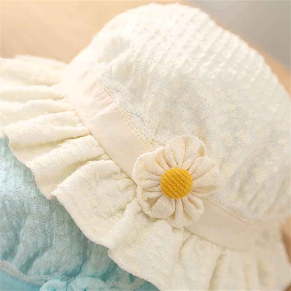 Cotton Baby Bucket Hat UV Protection Beach Cap Cute Panama Hat  Toddler