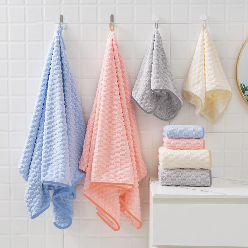 2 Pcs Coral Fleece Bath & Hair Towel Set | Solid Color | Absorbent | Women's Bathroom Towels for Hotel, Gym & Spa