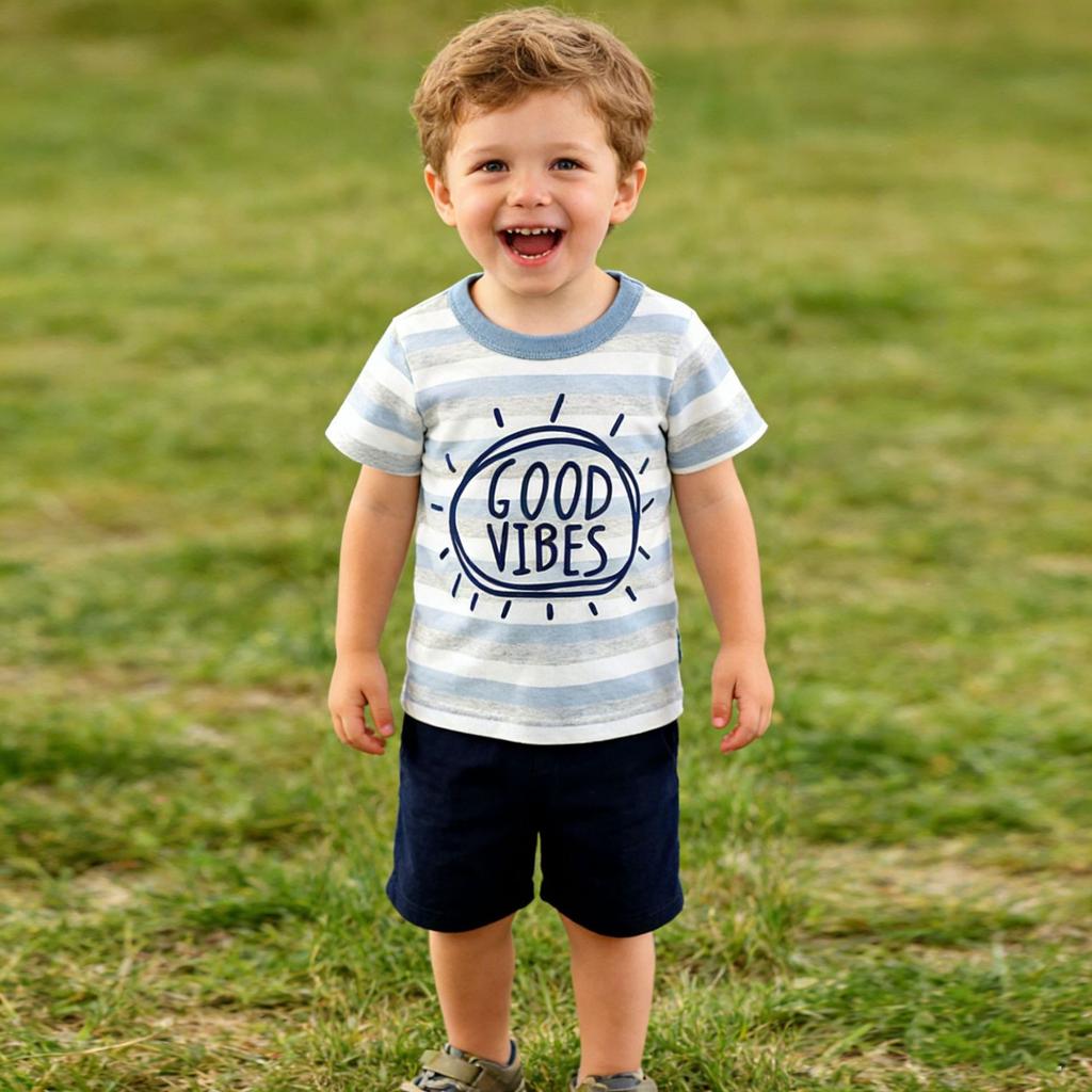 Boys Summer Korean Cartoon Short Sleeve T Shirt for Toddlers and Kids