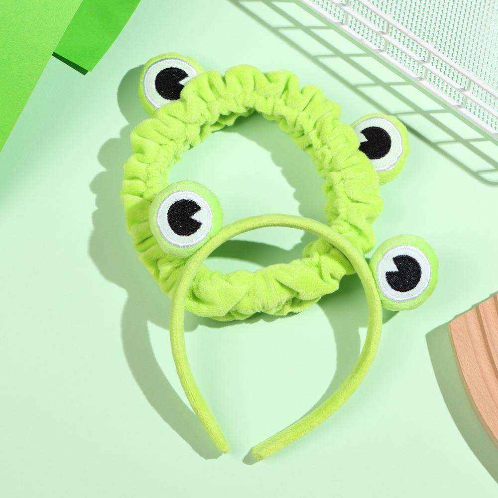 Cute Wide-brimmed Elastic Washing Face Hairband Skincare Hair Band Funny Frog Makeup Headband
