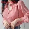 French Long Sleeve Shirt With Sun Protection Lightweight Feminine Design For Spring Summer Wear