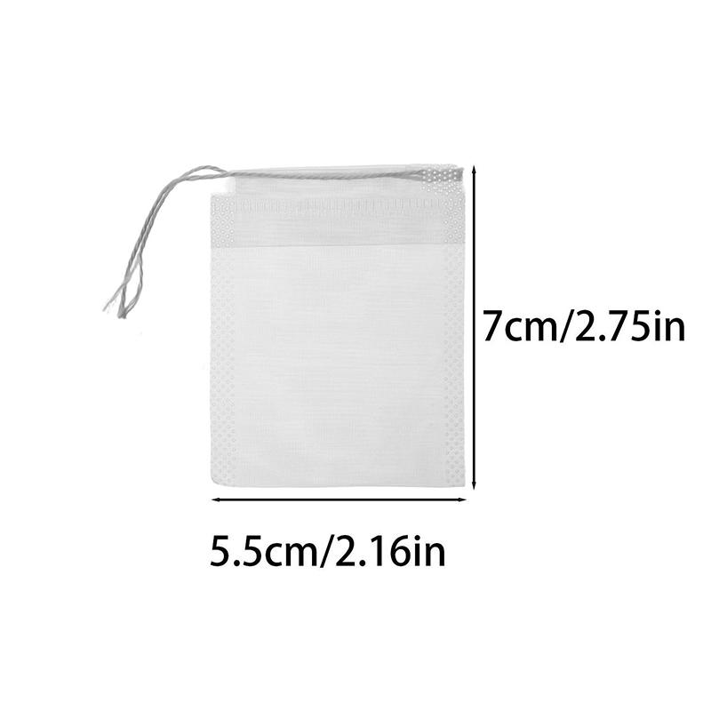 

200/50pcs Nylon Disposable Teabags Transparent Empty Drawstring Filter Bags for Coffee Spice Tea Filters Tea Bag Kitchen Teaware 50PCS