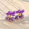Korean Sweet Pink Bow Earrings For Women Aretes Girls  Design Charm Round Bead Drop Earring Jewelry Gifts