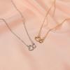 Retro Peach Heart Necklace Female Love Shape Fashion Design Collarbone Chain Simple Love Jewelry For Girls