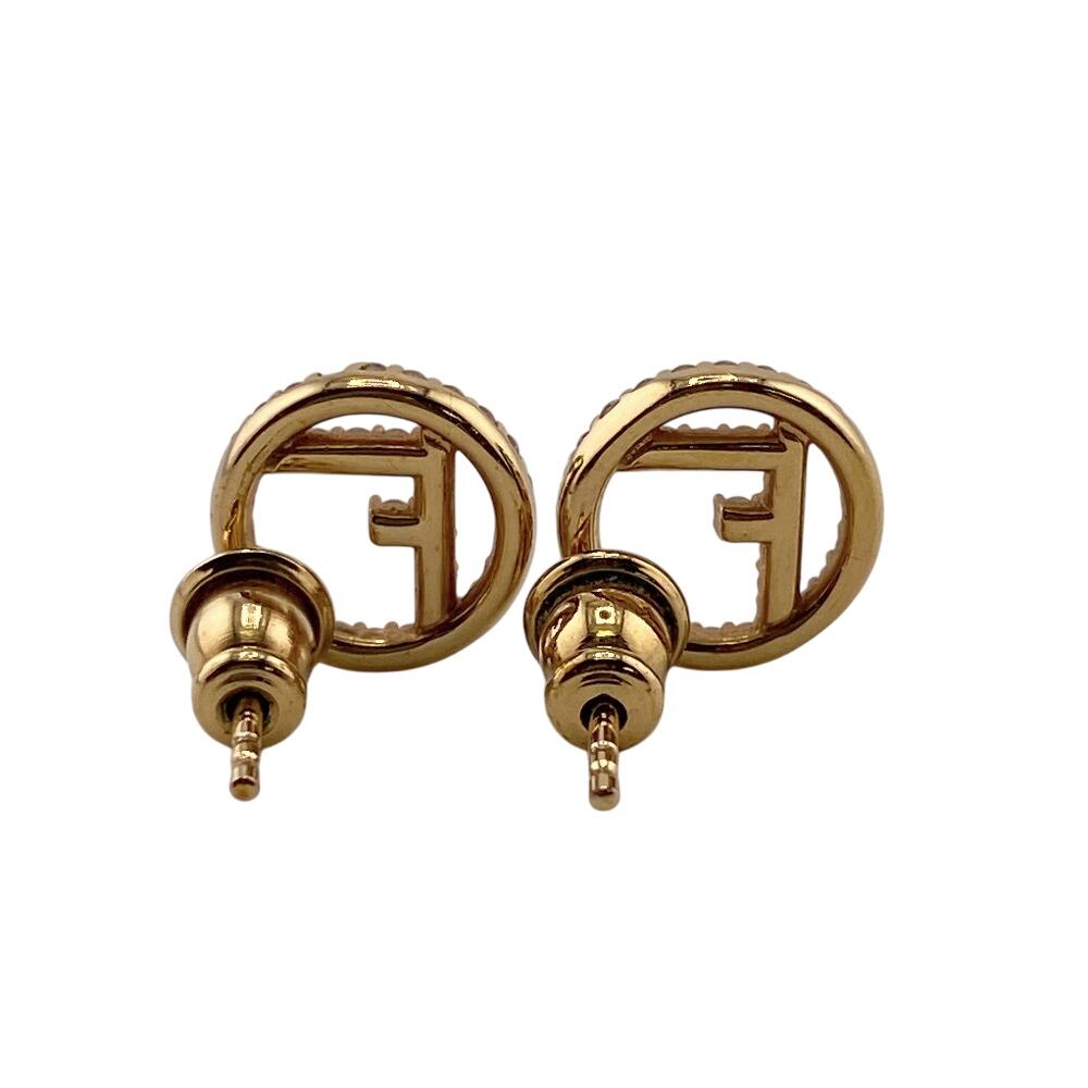 FENDI Rhinestone Ehuise Fendi Pierce gold Women Used