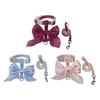 Cute Bow Cat Harness Adjustable Kitten Harness Glossy Cat Harness with Leash for Kittens Adult Cats Party Outdoor Walks