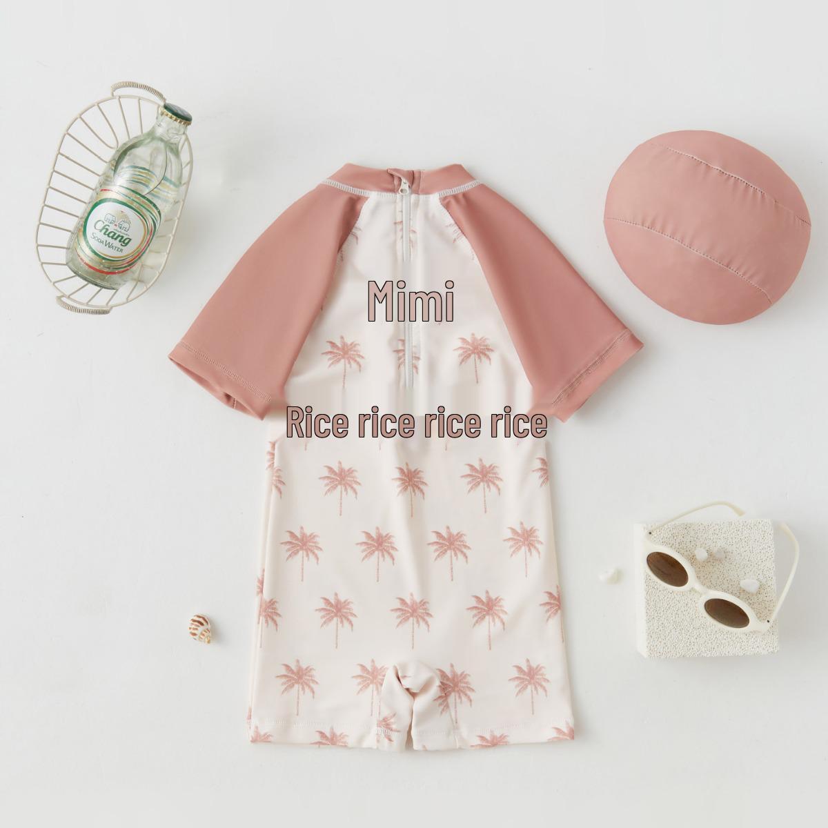 

Kids Quick-Dry Coconut Tree One-Piece Swimsuit for Boys and Girls 100 cm коричневый