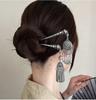 Elegant Women's Hairpin Antique Silver Butterfly Tassel Hair Stick Vintage Chinese Style Metal Jewelry Hair Accessories Hairpins
