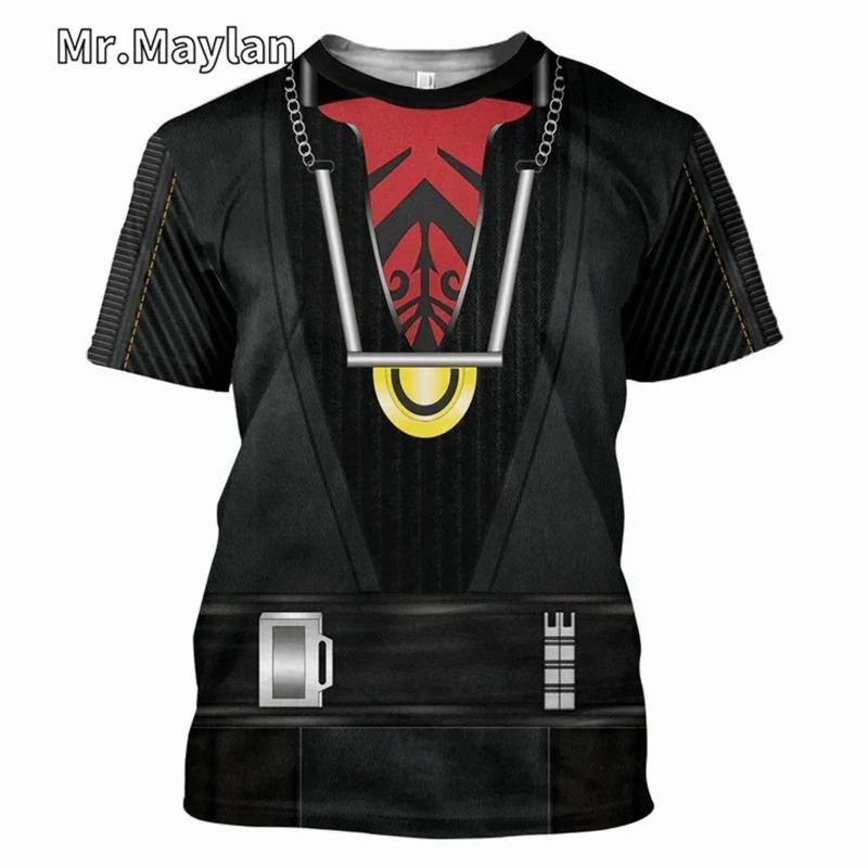 Maglietta Cosplay Costume di Darth Vader Stampa 3D Completa T-shirt da Uomo Nuova Moda Manica Corta Camicia Estiva Streetwear Unisex Magliette Top
