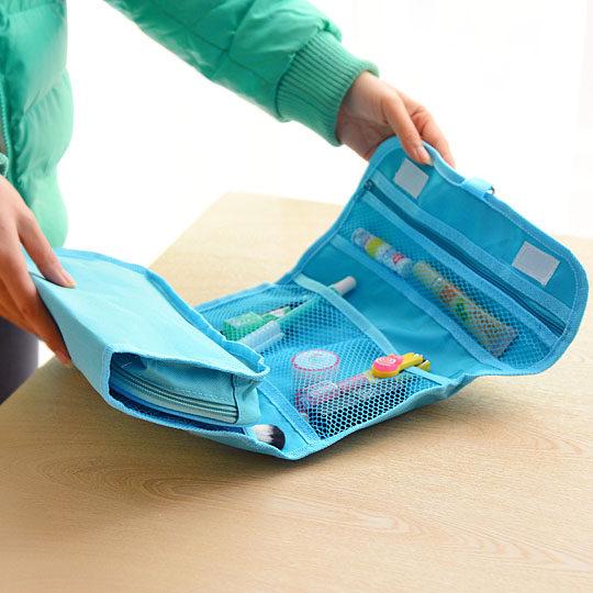Portable Toiletry Washbag with Hanging Hook Large Capacity Travel Makeup Case Waterproof Women Bathroom Cosmetic Storage Bag