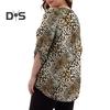 Women Shirt V-neck 3/4 Roll-Up Sleeves Lightweight Tops Flower Print Flowy Hem Tunic Tops Daily Wear