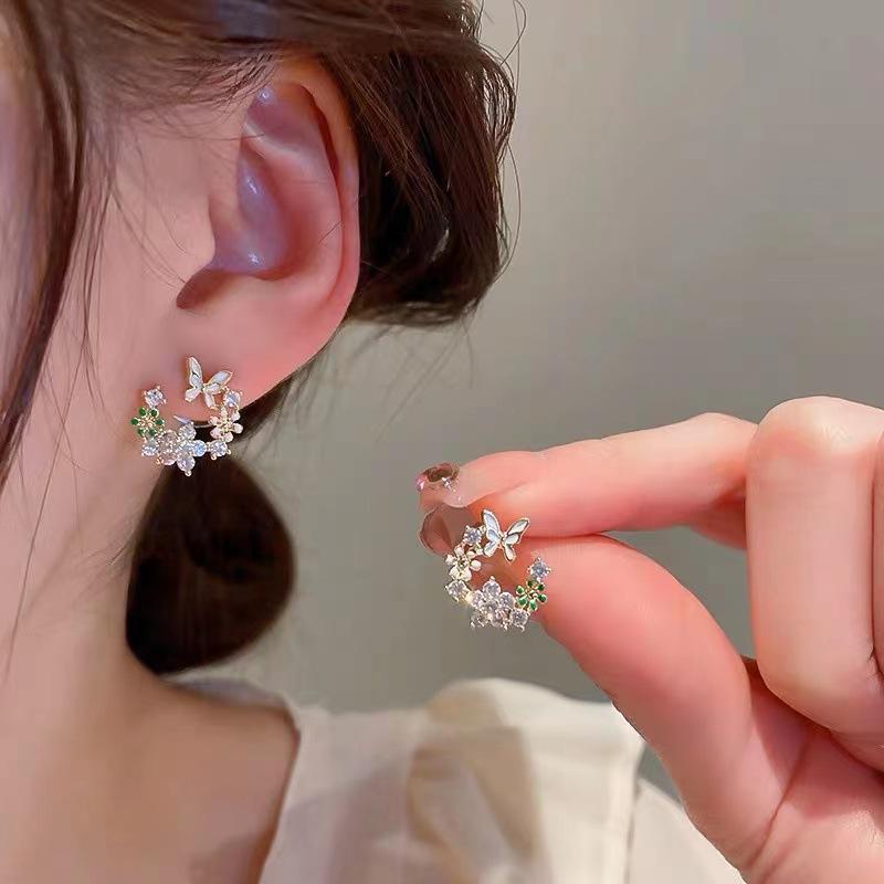 French Flower Pearl Earrings Elegant Irregular Drop Earrings Temperament Charm Earrings Vacation Party Jewelry For Women